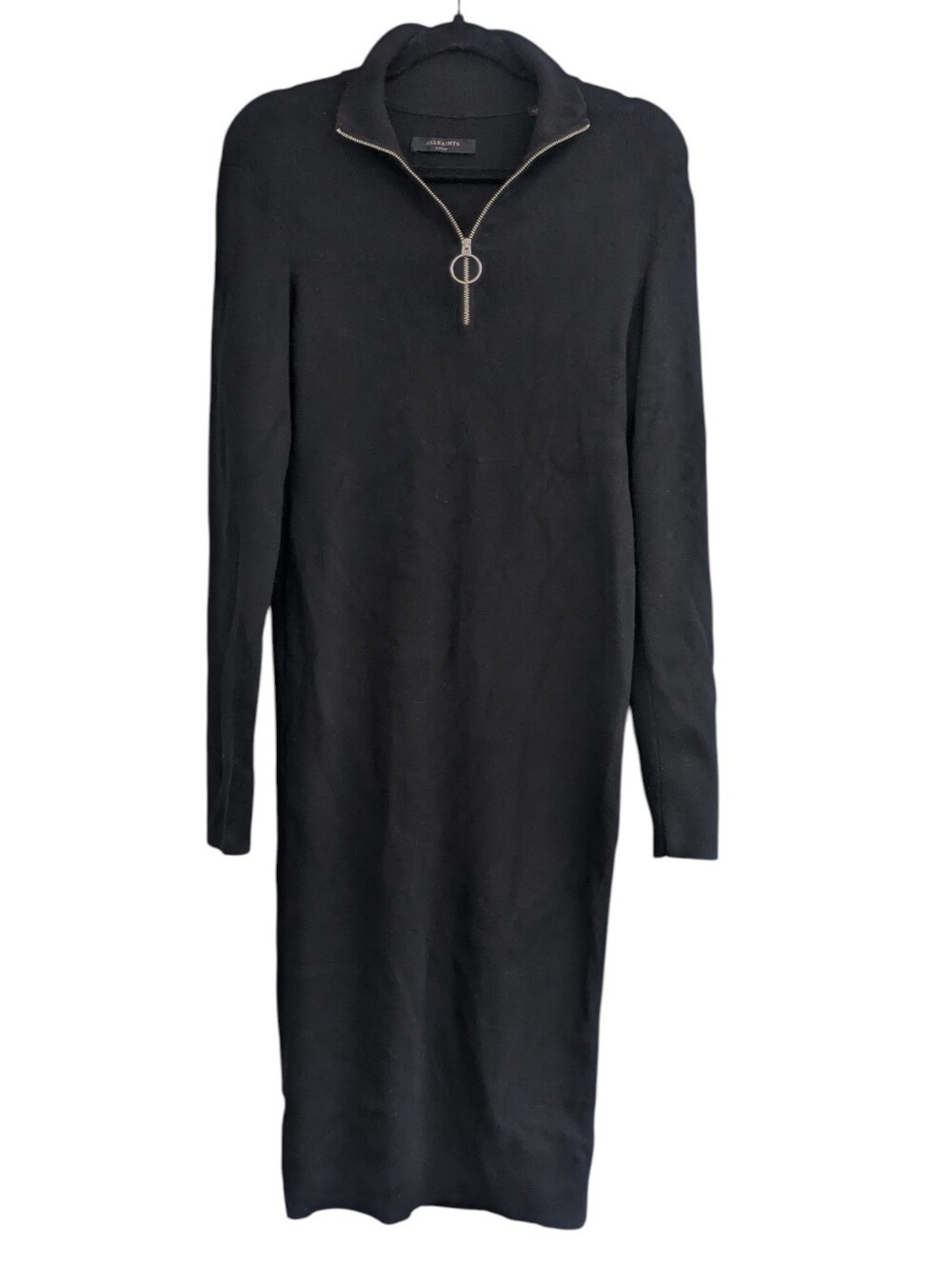 All Saints Black Lacey Knit Dress
